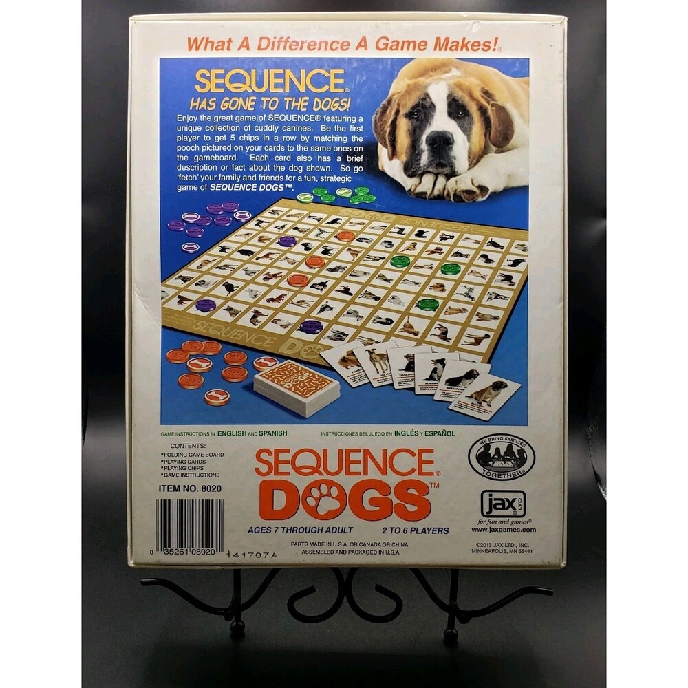 Sequence Dogs 2013 Cards Board Game Family Kids Animals Pets Ages 7+ 2-6 Players - Picture 2 of 6